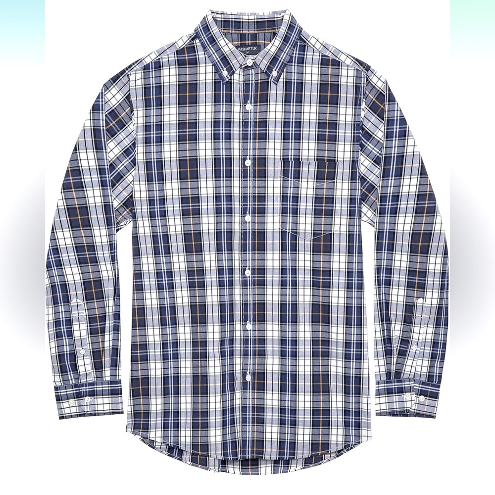 NWOT PASHARTUK Cotton Regular Fit Long Sleeve Shirts Button Down Shirt, Size M